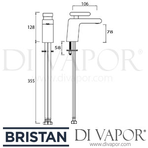 Bristan MPIV BAS GG Pivot Basin Mixer Tap with Clicker Waste Spare Parts